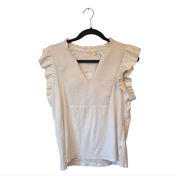 Nation LTD Women's Cream Habiba Smocked Tank Blouse Size XL - Picture 2 of 7